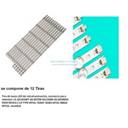 TIRAS LED LG 42LM340T 42LS3400  6916L-1029A 1028A 6916L-0882A 0913A